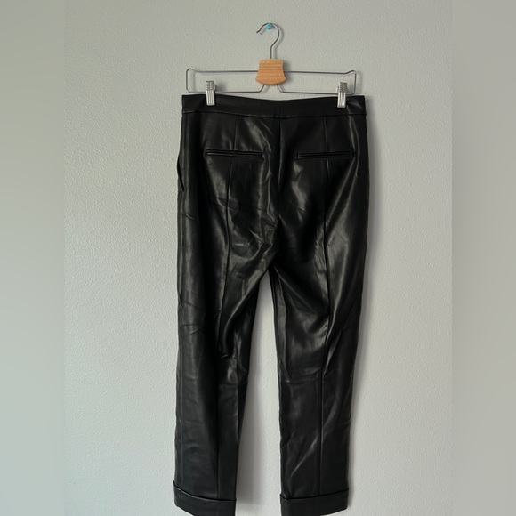 Vintage Mid-Rise Black Faux Leather Pants - Picture 2 of 5